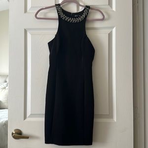 Express Black High Neck Racerback Beaded Collar Special Occasion Dress Size 0